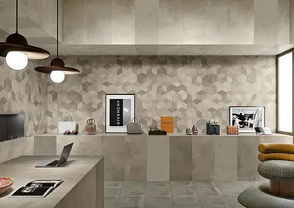 Mosaic tile, Color beige,grey, Style patchwork, Cement, 24.99x28.86 cm, Finish matte