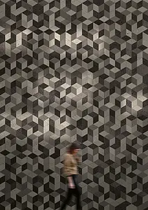 Mosaic tile, Color grey,black,multicolor, Style patchwork, Cement, 24.99x28.86 cm, Finish matte