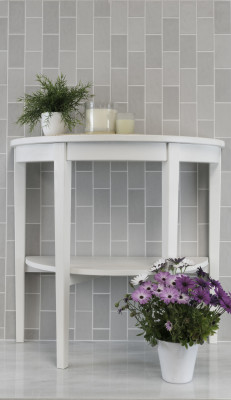 Background tile, Effect unicolor, Color grey, Ceramics, 6.5x13 cm, Finish matte