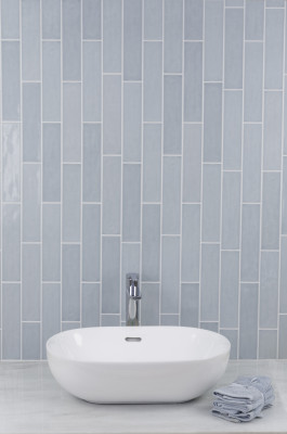 Background tile, Effect unicolor, Color navy blue,grey, Ceramics, 6.5x26 cm, Finish matte
