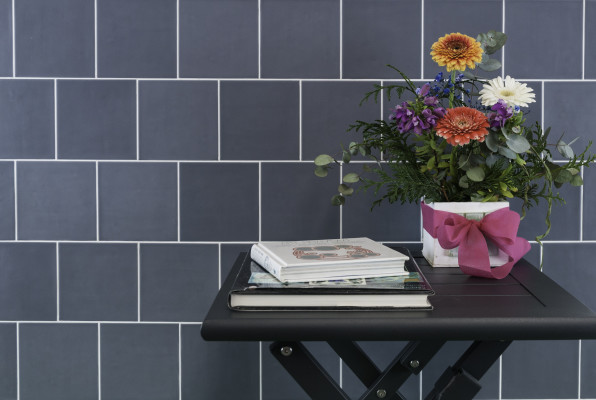 Background tile, Effect unicolor, Color grey, Ceramics, 13x13 cm, Finish matte