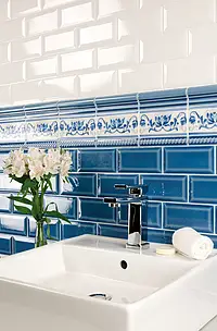 Background tile, Effect left_menu_crackleur ,unicolor, Color navy blue, Style metro, Ceramics, 7.5x15 cm, Finish glossy