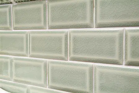 Background tile, Effect left_menu_crackleur , Color green, Style metro, Ceramics, 7.5x15 cm, Finish glossy