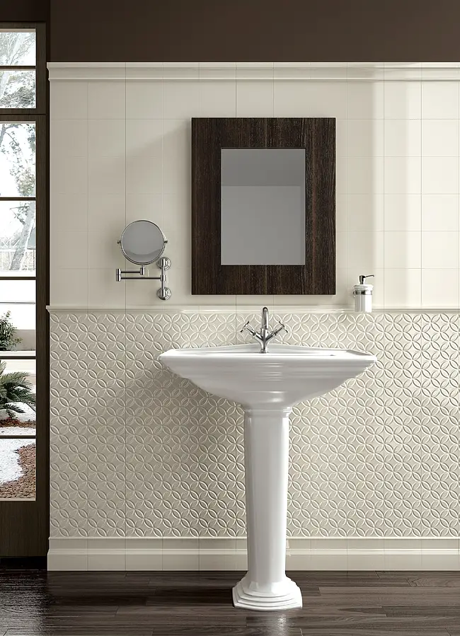 Quarter round, Effect unicolor, Color beige, Ceramics, 2.5x20 cm, Finish glossy