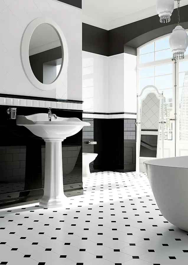 Background tile, Color white, Style metro, Ceramics, 7.5x7.5 cm, Finish glossy