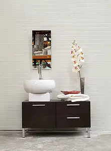 Background tile, Effect unicolor, Color white, Ceramics, 5x20 cm, Finish glossy