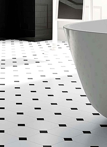 Background tile, Effect unicolor, Color black, Style metro, Ceramics, 7.5x15 cm, Finish glossy