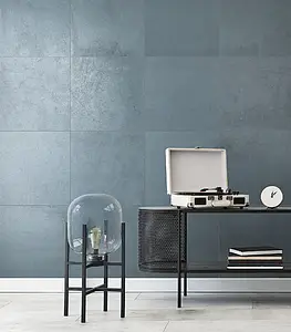 Azulejo base, Efecto hormigón, Color azul oscuro, Gres porcelánico esmaltado, 59.2x59.2 cm, Acabado antideslizante
