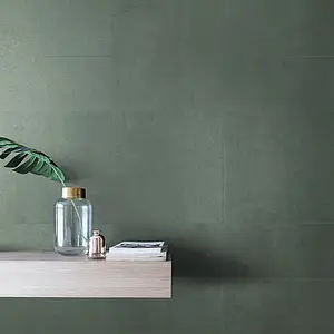 Background tile, Effect concrete, Color green, Glazed porcelain stoneware, 29.5x59.2 cm, Finish antislip