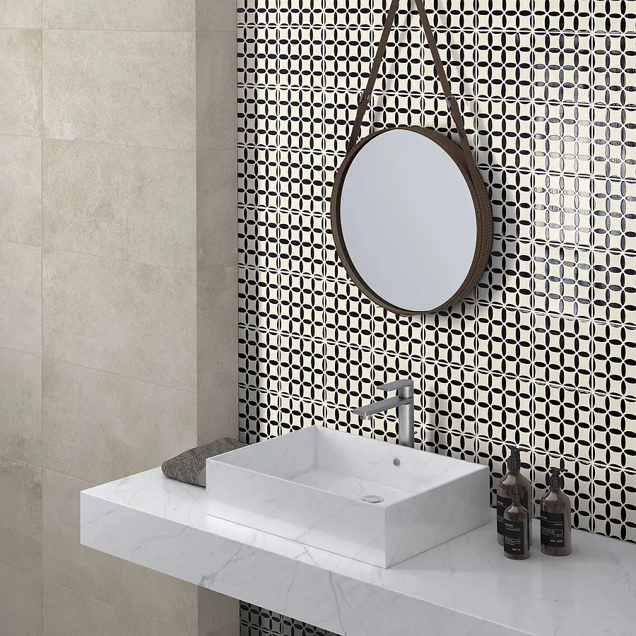 Decorative piece, Color black & white, Style handmade, Ceramics, 14x14 cm, Finish matte