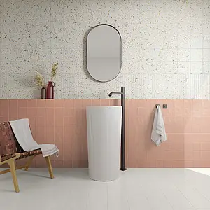 Background tile, Effect unicolor, Color pink, Ceramics, 13x13 cm, Finish matte