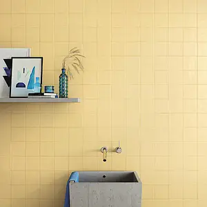 Background tile, Effect unicolor, Color yellow, Ceramics, 13x13 cm, Finish matte