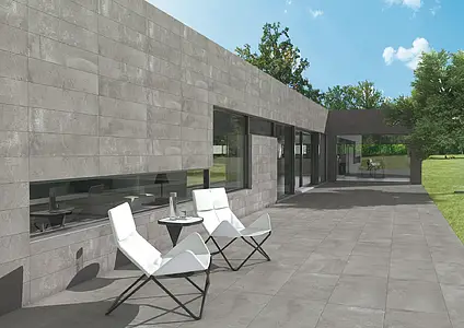 Bakgrundskakel, Textur betong, Färg grå, Oglaserad granitkeramik, 22.05x88.8 cm, Yta halksäker
