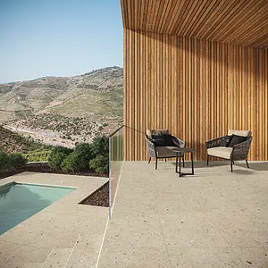 Carrelage, Effet terrazzo, Teinte beige, Grès cérame non-émaillé, 59.2x59.2 cm, Surface antidérapante