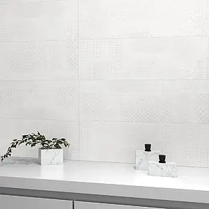 Background tile, Color white, Unglazed porcelain stoneware, 29.5x88.8 cm, Finish antislip