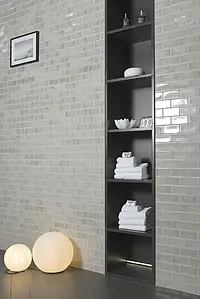 Background tile, Effect unicolor, Color grey, Style metro, Ceramics, 6.7x14 cm, Finish glossy