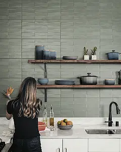 Background tile, Effect unicolor, Color green, Ceramics, 30x60 cm, Finish matte