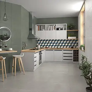 Background tile, Effect unicolor, Color grey,white, Ceramics, 10x18 cm, Finish matte