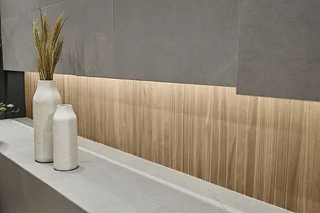 Mosaik, Optik holz, Farbe beige, Unglasiertes Feinsteinzeug, 29.5x44.3 cm, Oberfläche matte