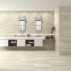Background tile, Effect stone,travertine, Color beige, Glazed porcelain stoneware, 60x60 cm, Finish matte