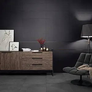 Bakgrunnsflis, Effekt stein,sandstein, Farge svart, Uglasert porselenssteintøy, 29.5x88.8 cm, Overflate matt