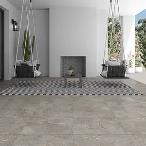 Background tile, Effect stone,limestone, Color grey, Glazed porcelain stoneware, 60x60 cm, Finish antislip