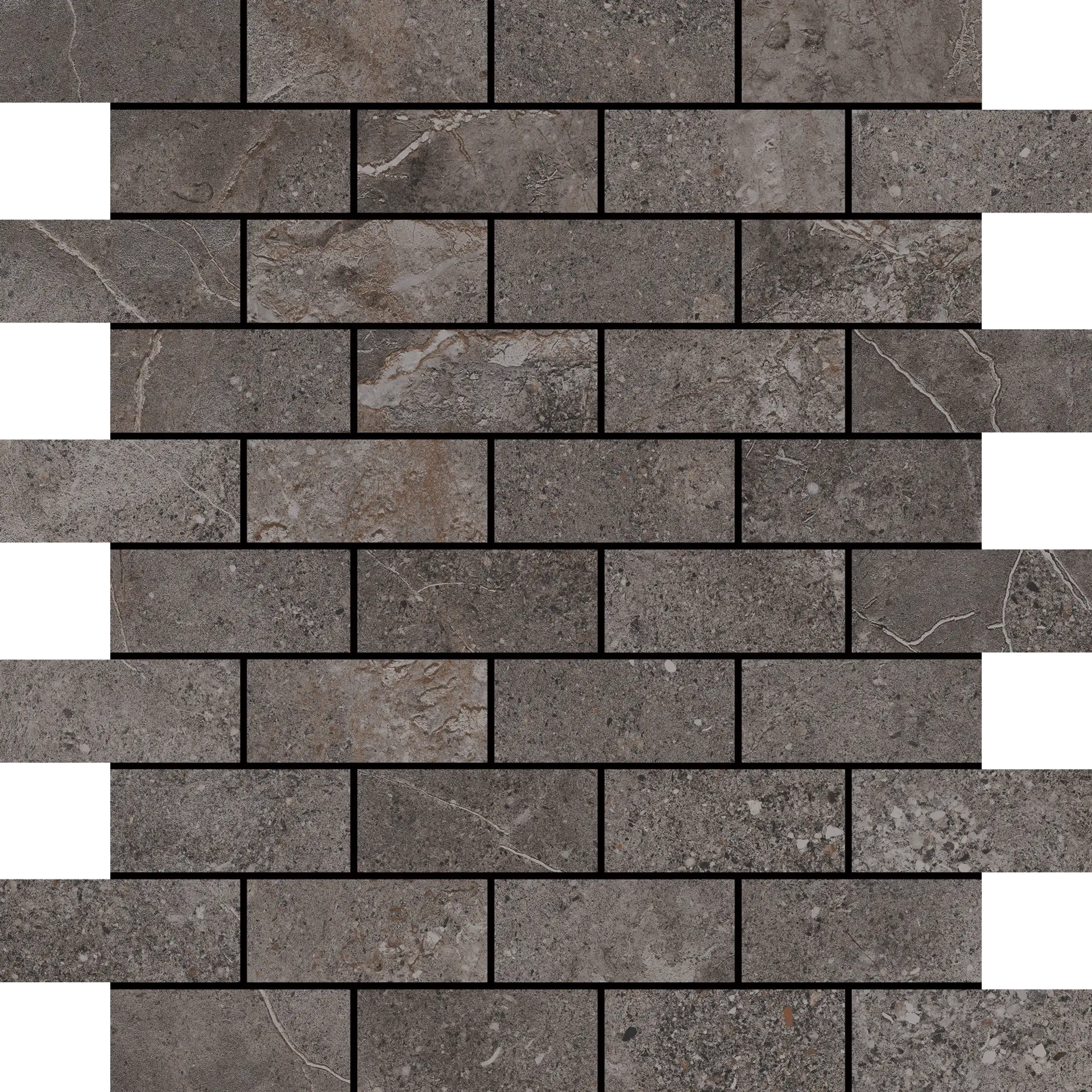 DC3008_Stone_age_mosaic_antracite_shine Aleluia Stone Age