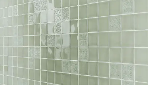 Background tile, Effect unicolor, Color grey, Style zellige, Ceramics, 10x10 cm, Finish glossy