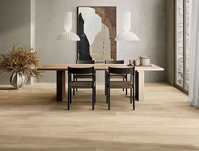 Background tile, Effect wood, Color beige, Glazed porcelain stoneware, 20x120 cm, Finish antislip