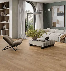 Background tile, Effect wood, Color beige, Glazed porcelain stoneware, 20x120 cm, Finish antislip
