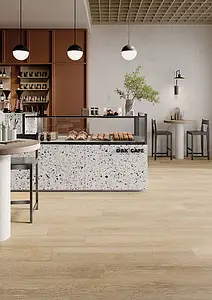 Background tile, Effect wood, Color beige, Glazed porcelain stoneware, 20x120 cm, Finish antislip