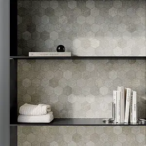 Mosaic tile, Effect other stones, Color grey, Glazed porcelain stoneware, 27.4x31.7 cm, Finish matte