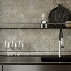 Mosaic tile, Effect other stones, Color beige, Glazed porcelain stoneware, 27.4x31.7 cm, Finish matte