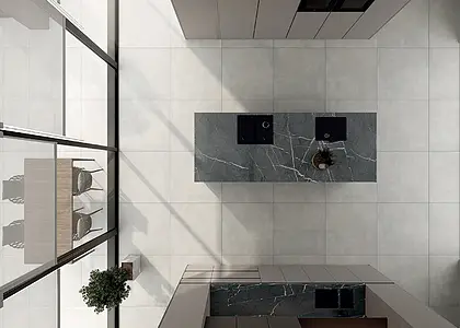 Background tile, Effect concrete, Color grey, Glazed porcelain stoneware, 120x120 cm, Finish matte