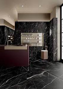 Mosaic tile, Effect other marbles, Color black, Glazed porcelain stoneware, 36.1x57.6 cm, Finish Honed