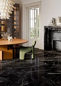 Background tile, Effect other marbles, Color black, Glazed porcelain stoneware, 120x278 cm, Finish polished
