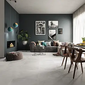 Grundflise, Effekt beton, Farve grå, Glaseret porcelænsstentøj, 59.5x59.5 cm, Overflade skridsikker