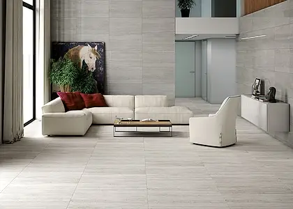 Background tile, Effect stone,travertine, Color grey, Glazed porcelain stoneware, 60x60 cm, Finish polished