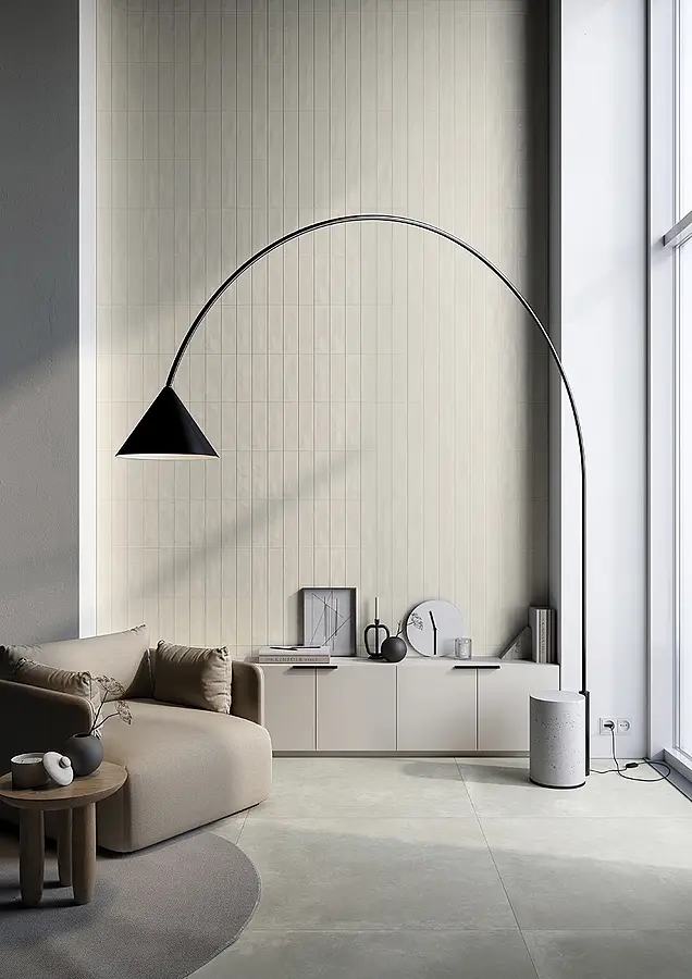 Piastrella di fondo, Colore bianco, Gres porcellanato smaltato, 8.2x25 cm, Superficie opaca