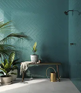 Background tile, Effect unicolor, Color green,navy blue, Glazed porcelain stoneware, 8.2x25 cm, Finish glossy