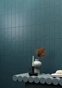 Grundflise, Effekt ensfarvet, Farve marineblå, Glaseret porcelænsstentøj, 8.2x25 cm, Overflade mat