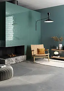 Background tile, Effect unicolor, Color green, Glazed porcelain stoneware, 8.2x25 cm, Finish glossy