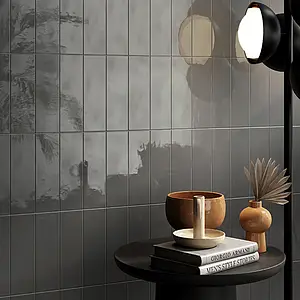 Background tile, Effect unicolor, Color brown, Glazed porcelain stoneware, 8.2x25 cm, Finish glossy