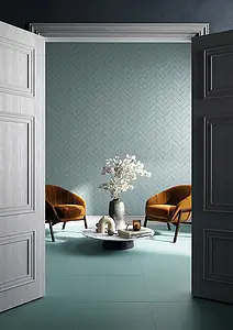 Background tile, Effect unicolor, Color sky blue, Glazed porcelain stoneware, 8.2x25 cm, Finish matte