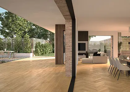 Background tile, Effect wood, Color beige, Glazed porcelain stoneware, 20x120 cm, Finish antislip