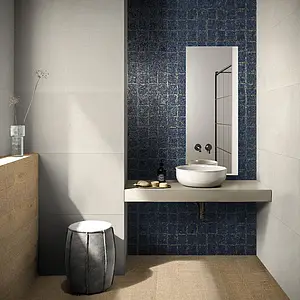 Mosaic effect tiles, Color navy blue, Glazed porcelain stoneware, 49.75x99.55 cm, Finish glossy