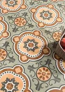 Grundflise, Effekt marokkanske fliser, Farve med flere farver, Glaseret porcelænsstentøj, 59.2x59.2 cm, Overflade skridsikker
