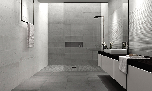 Background tile, Effect concrete, Color grey, Ceramics, 29.75x89.46 cm, Finish matte