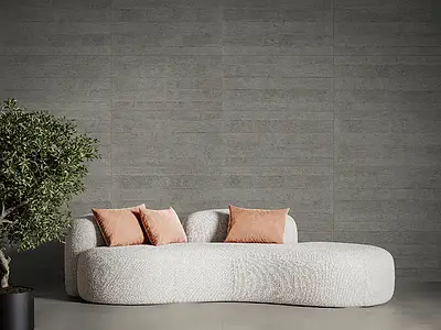 Grundflise, Effekt beton, Farve grå, Glaseret porcelænsstentøj, 49.75x99.55 cm, Overflade skridsikker