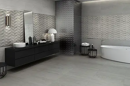 Background tile, Effect fabric,concrete, Color grey, Ceramics, 44.63x119.3 cm, Finish matte